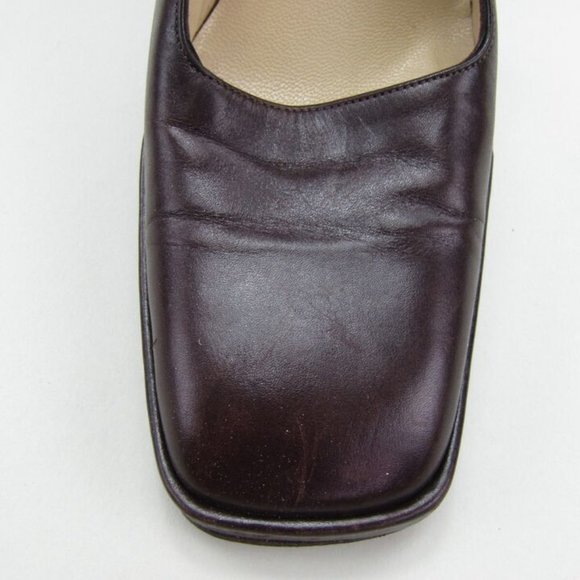 Gucci High Heels Womens Size 7B Brown Leather Square Closed Toe Block Heel - Picture 6 of 8